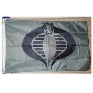 G.I. Joe Cobra 3'x5' horizontal Flag Banner Green with Black Cobra Serpentor